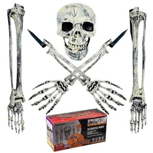 Realistisches Halloween-Skelett-Set 5-teilig für gruselige Garten-Dekoration.
