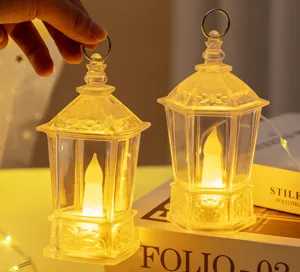Warme LED kristallen lantaarn nachtlampje met kaarsvlameffect voor de slaapkamer decor