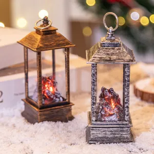 Lanternes de cheminée à LED vintage avec effet de flamme pour le décor de Noël