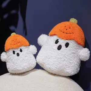 Halloween cute ghost plush toy pillow soft stuffed pumpkin doll cushion decoration 2pcs