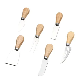 Ensemble de couteaux à fromage en acier inoxydable avec poignées en bois pour le beurre
