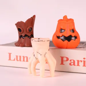 Halloween LED night lights featuring creepy pumpkin, tree monster, and ghost hand designs