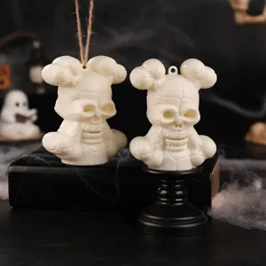 Veilleuses LED crâne d'Halloween et bougies électroniques pour décoration de fête