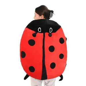 Giant ladybug plush costume pillow soft red black cartoon beetle cushion toy for home decor
