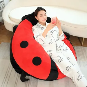 Giant ladybug bean bag plush toy cute cartoon lazy sofa cushion home floor sleeping bed