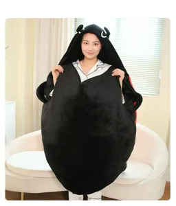 Cute beetle wearable plush pillow soft giant ladybug lazy sofa cushion costume toy for home