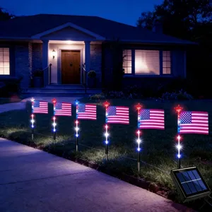 LED Solar US-Flaggenleuchten für den Garten, ideal für den Unabhängigkeitstag Dekoration