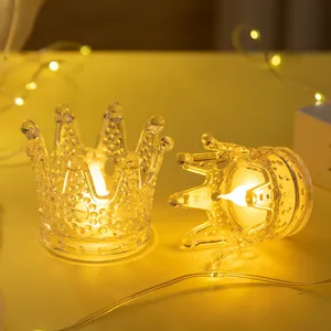 Elegant crown-shaped LED electronic candles for romantic festive atmosphere decoration