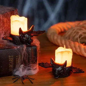 Spooky Halloween bat LED candle lights for festive party table decoration props