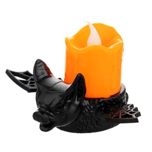 Halloween LED bat candle lamp for spooky table decoration and party atmosphere