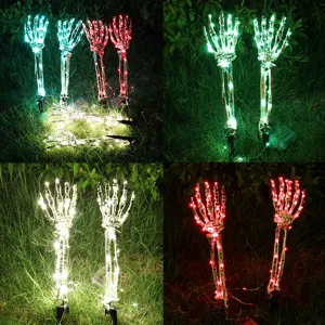 Halloween LED Skelet Hand Tuinpalen Buitenshuis Lichtgevende Spook Hand Decor Lichtgevende Enge Party Tuinornamenten
