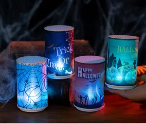 Halloween LED decorative night lights featuring spooky pumpkin, ghost, and spider web designs