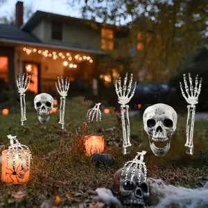 Halloween Skelet Handen Grondpennen Realistische Doodskop Tuin Decoratie Buiten Gazon Horror Party Rekwisieten Tuin Ornamenten