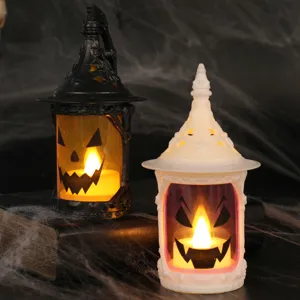 Farolillos de calabaza LED de Halloween con caras espeluznantes para decorar fiestas