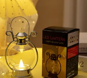 Lanterna a cherosene a LED retrò con confezione regalo decorativa per le festività