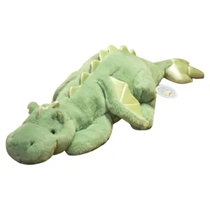 Peluche drago verde simpatico dinosauro imbottito cuscino morbido bambola regalo bimbi