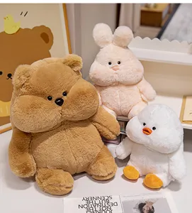 Soft cute plush toys set bear rabbit duck stuffed dolls bed pillows soothing companion