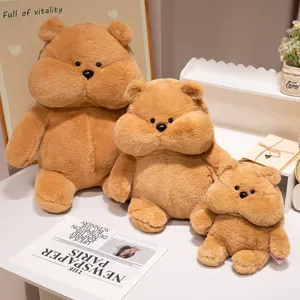 Cute brown plush bear stuffed animal soft toy soothing doll fluffy companion pillow for kids girls