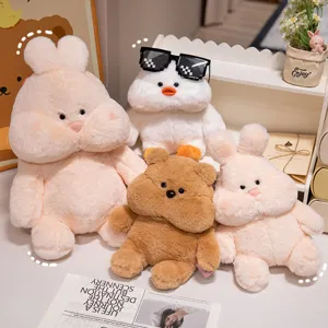 Soft cute rabbit duck bear plush toy stuffed animal comforting doll bedroom pillow gift