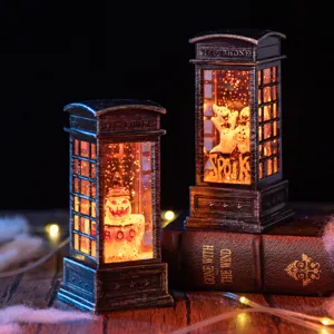 Lanterna fantasma cabina telefonica Halloween con glitter