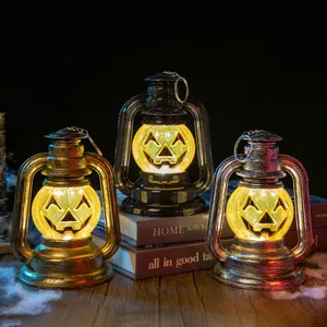 Lanternes citrouilles vintage Halloween avec LED chaude pour décoration de fête chic