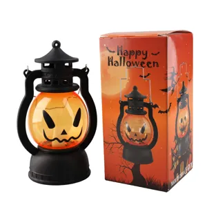 Lanterne rétro portable à huile de citrouille d'Halloween pour décor d'ambiance