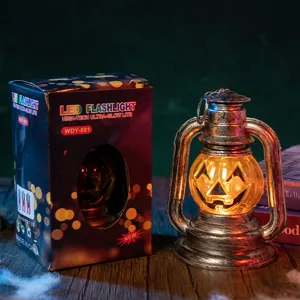 Lanterne citrouille LED Halloween vintage avec boîte cadeau pour décoration de fête