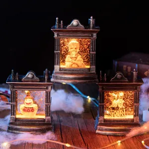 Set di 3 lanterne per camino di Halloween con teschi e fantasmi per decorazioni paurose.
