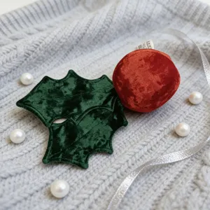 Weihnachten Pluesch Holly Blatt und Beere Dekoration fuer Feiertag Heimtextilien Geschenke