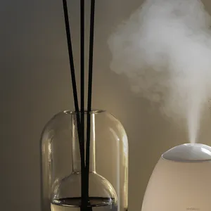 Difusor de aroma de vidrio minimalista y humidificador blanco para la decoración del hogar.