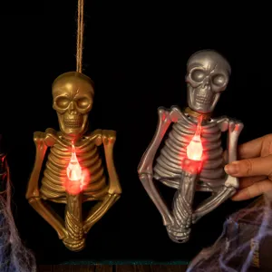 Pendente lampada LED scheletro di Halloween per decorazione atmosfera della festa