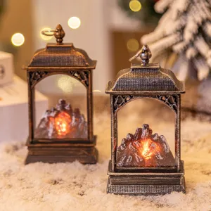 Lanterne de cheminée à LED vintage avec feu simulé pour décoration intérieure