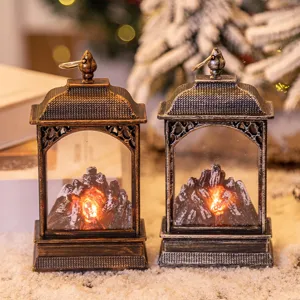 Lanternes de cheminée LED vintage avec effet de flamme vacillante pour décoration de Noël