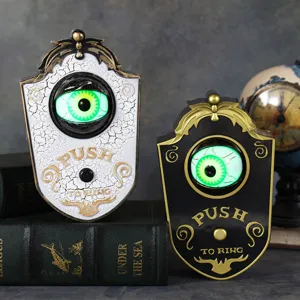 Timbre de Halloween de Un Solo Ojo Decoración LED Brillante Sonidos Espeluznantes Timbre Animado para Bar Casa Embrujada Accesorio