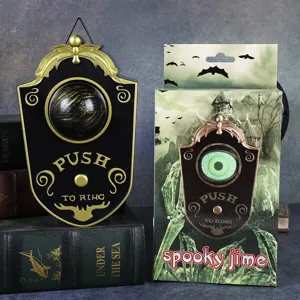 Timbre de Halloween con ojo brillante y sonido para decoración de casas encantadas y bares