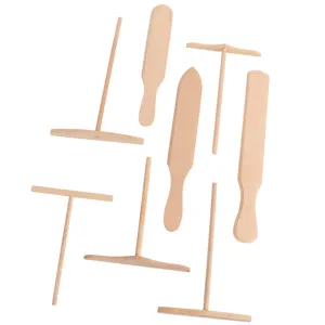 Wooden Pancake Rake T-Shaped Crepe Spreader Wooden Kitchen Gadget Pancake Batter Spreading Tool Baking Cooking Tool Set