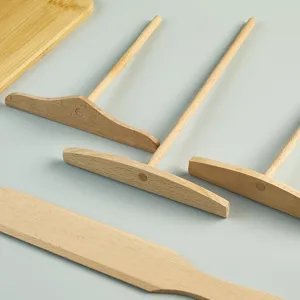 Wooden crepe spreader set pancake batter rake wooden spatula kitchen cooking tool kit