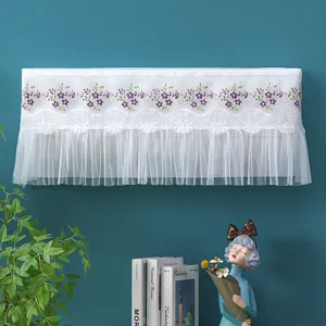 Lace Mesh Air Conditioner Cover Half Package Wall-Mounted Dust-Cover Floral Embroidery Lace Dustproof Curtain Home Decor