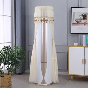 Copertura per condizionatore d'aria in pizzo stile europeo elegante tulle beige.