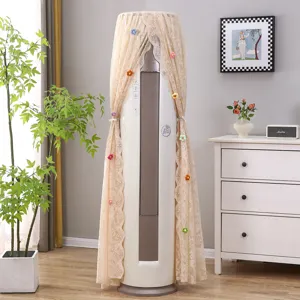 Copertura antipolvere per condizionatore verticale in pizzo francese bianco cilindrico elegante