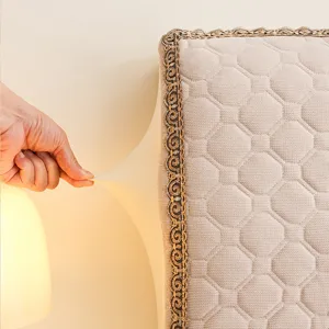Quilted stretch headboard cover fabric dustproof slipcover European style anti collision