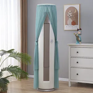 Vertical air conditioner dust cover green lace gauze elegant home decor floral design