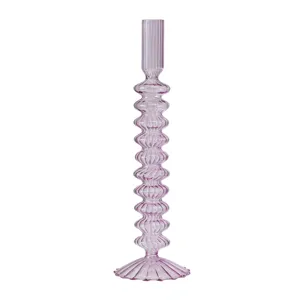 Creative minimalist purple glass candlestick vase art home decor living room dining table