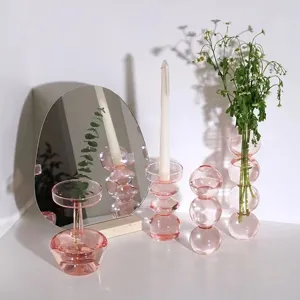 Creative Glass Bubble Vase Colorful Transparent Art Vase Nordic Minimalist Style Desktop Living Room Table Decorative Ornament
