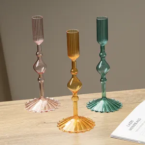 Creative glass candle holder minimalist Nordic style modern home decor table centerpiece floral vase