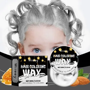Wiieey weiße Haarfärbewachs für Kinder einfach abwaschbare temporäre Stylingwachs 60g