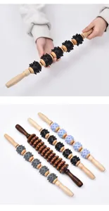 Houten massage roller stick handgemaakt voor rug en spierontspanning fitness tool