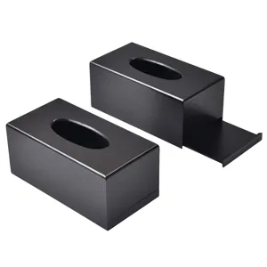 Black wooden tissue box Nordic minimalist desktop paper storage box for home and hotel use