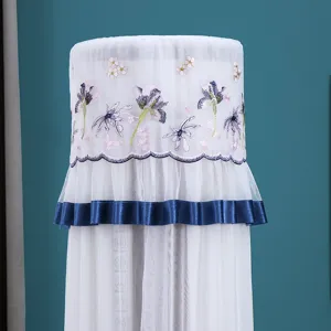 White lace embroidery vertical air conditioner dust cover cylindrical mesh home protector