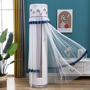 Cylindrical standing air conditioner dust cover lace embroidery elegant home decoration